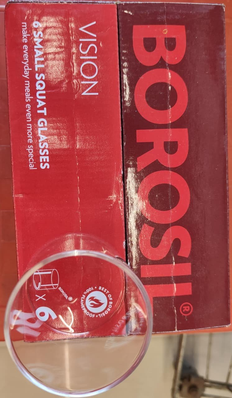 BOROSIL SMALL SQUAT GLASSES 6 PCS